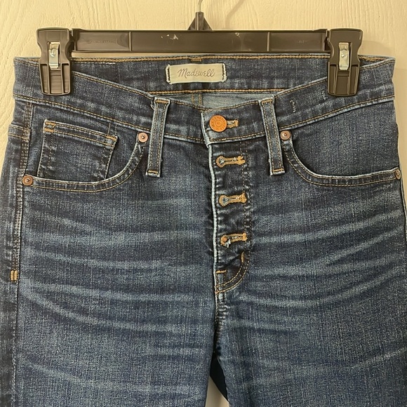 Madewell 9’ High-Rise Skinny Like New Medium Wash Button Up Denim Jeans Size 26 - Picture 4 of 10